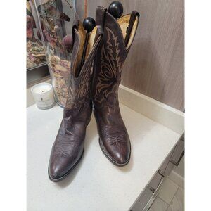 Justin Mens Vintage Western Boots Size 11.5 D Brown
